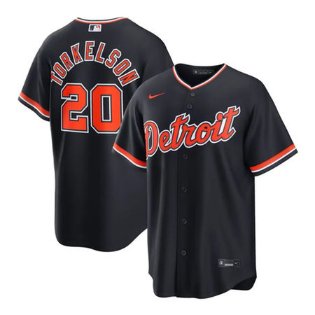 Youth Detroit Tigers #20 Spencer Torkelson Black Cool Base Stitched Jersey