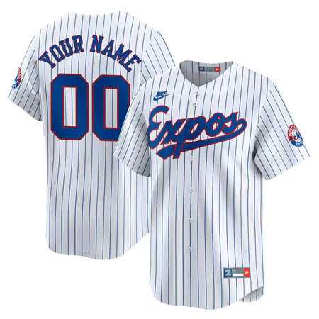 Men's Montreal Expos Nike White Throwback Cooperstown Collection Limited Custom Jersey