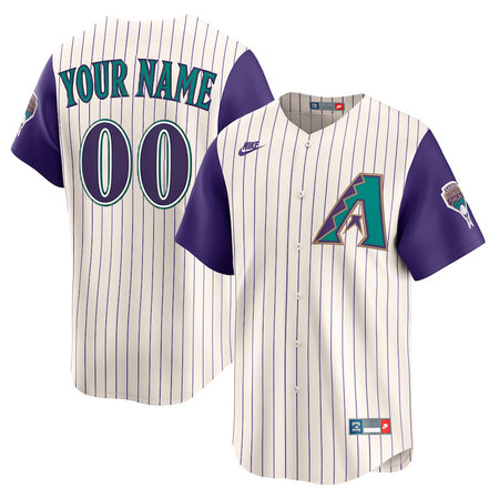 Men's Arizona Diamondbacks Nike Cream Throwback Cooperstown Collection Limited Custom Jersey