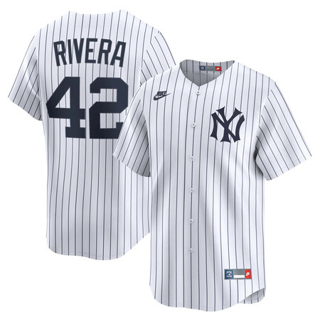 Men's New York Yankees #42 Mariano Rivera Nike White Throwback Cooperstown Collection Limited Jersey