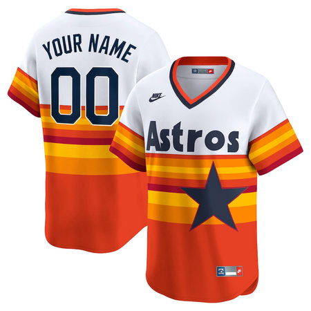 Men's Houston Astros Nike White Throwback Cooperstown Collection Limited Player Custom Jersey