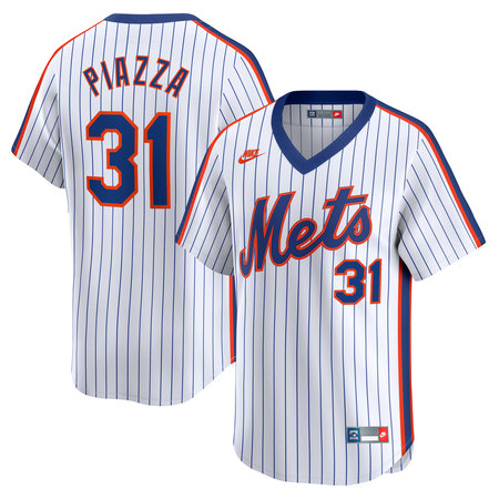 Men's New York Mets #31 Mike Piazza Nike White Throwback Cooperstown Limited Jersey