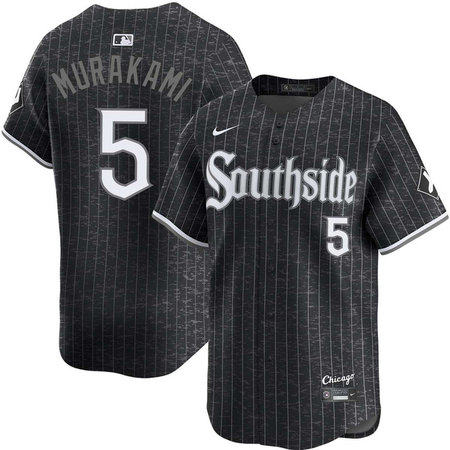 Men's Chicago White Sox #5 Munetaka Murakami Black Alternate Southside Jersey
