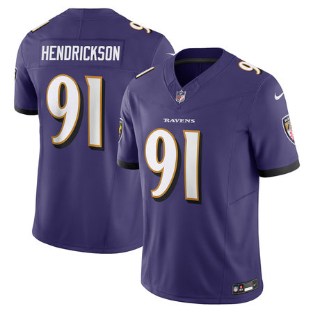 Men's Baltimore Ravens #91 Trey Hendrickson David Purple Vapor F.U.S.E. Limited Jersey