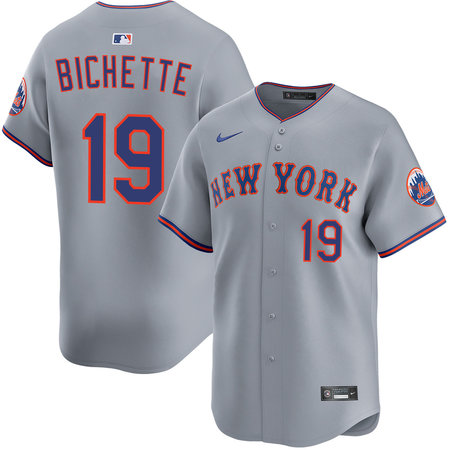 Men's New York Mets #19 Bo Bichette Grey Road Limited Jersey