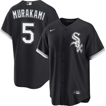 Men's Chicago White Sox #5 Munetaka Murakami Black Alternate Jersey