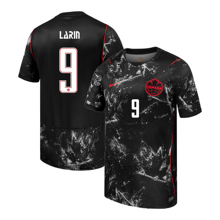 Kid's Cyle Larin #9 Canada Away Stadium Replica Jersey World Cup 2026