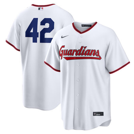 Youth Cleveland Guardians #42 Jackie Robinson Nike White Home 2026 Jackie Robinson Day Replica Jersey