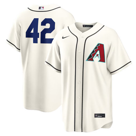 Men's Arizona Diamondbacks #42 Jackie Robinson Nike Cream Home 2026 Jackie Robinson Day Replica Jersey