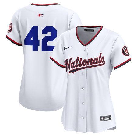 Women's Washington Nationals #42 Jackie Robinson Nike White Home 2025 Jackie Robinson Day Limited Jersey