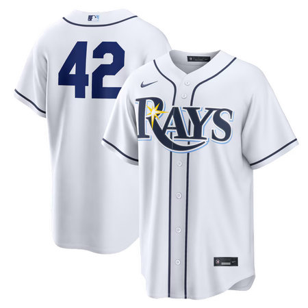 Youth Tampa Bay Rays #42 Jackie Robinson Nike White Home 2026 Jackie Robinson Day Replica Jersey