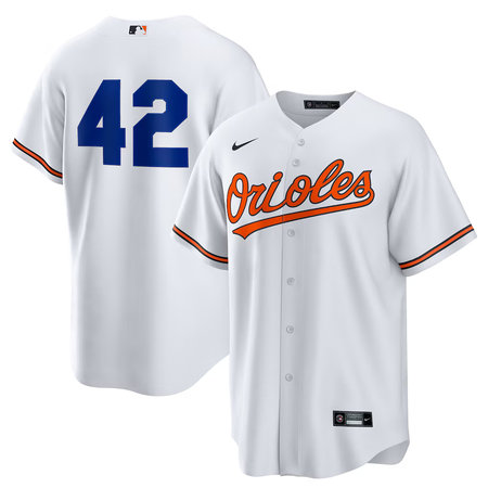 Men's Baltimore Orioles #42 Jackie Robinson Nike White Home 2025 Jackie Robinson Day Replica Jersey