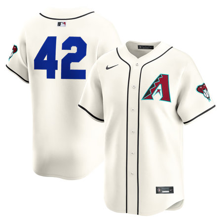 Youth Arizona Diamondbacks #42 Jackie Robinson Nike Cream Home 2025 Jackie Robinson Day Limited Jersey