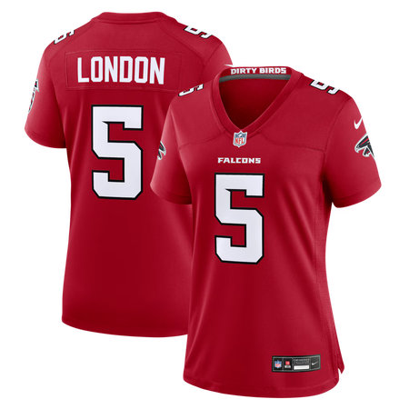 Women's Atlanta Falcons #5 Drake London Nike Red Game Jersey