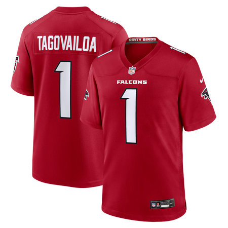 Men's Atlanta Falcons #1 Tua Tagovailoa Nike Red Game Jersey