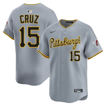 Men's Pittsburgh Pirates #15 Oneil Cruz Nike Gray Road Limited Jersey