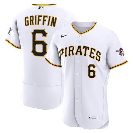 Youth Pittsburgh Pirates #6 Konnor Griffin Nike White Home Authentic Jersey