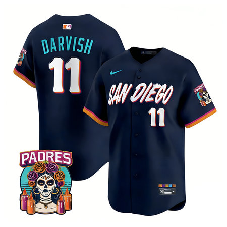 Men's San Diego Padres #11 Yu Darvish Navy 2026 City Connect Stitched Jersey