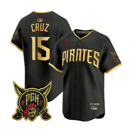 Men's Pittsburgh Pirates #15 Oneil Cruz Black 2026 City Connect Stitched Jersey