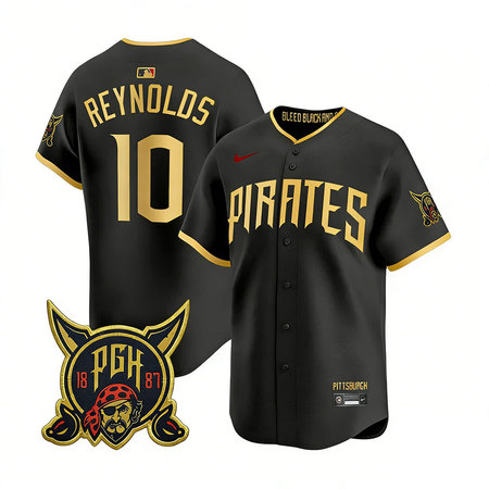 Men's Pittsburgh Pirates #10 Bryan Reynolds Black 2026 City Connect Stitched Jersey