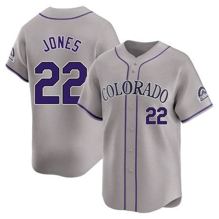 Men's Colorado Rockies #22 Nolan Jones Gray Home Replica Jersey