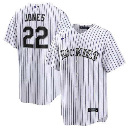 Men's Colorado Rockies #22 Nolan Jones Nike White Home Replica Jersey Men's Colorado Rockies #22 Nolan Jones Nike White Home Replica Jersey