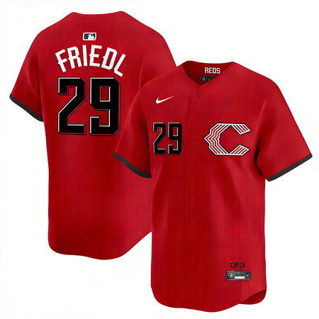 Men's Cincinnati Reds #29 TJ Friedl Red 2026 City Connect Stitched Jersey