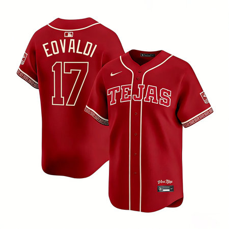 Men's Texas Rangers #17 Nathan Eovaldi Red 2026 City Connect Stitched Jersey