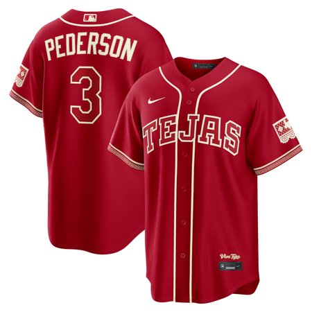 Men's Texas Rangers #3 Joc Pederson Nike Red 2026 City Connect Stadium Jersey