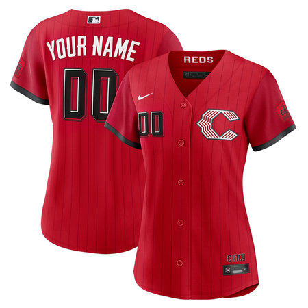 Women's Cincinnati Reds Nike Red 2026 City Connect Stadium Custom Jersey