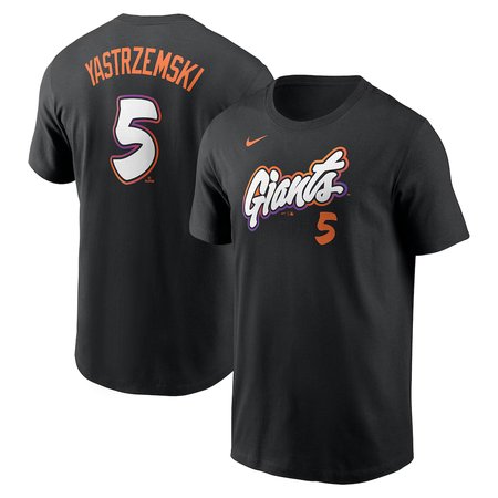 Men's San Francisco Giants Mike Yastrzemski Anthracite 2025 City Connect Fuse Name & Number T-Shirt