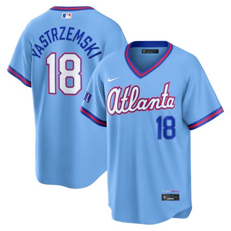 Men's Atlanta Braves #18 Mike Yastrzemski Nike Powder Blue 2026 City Connect Stadium Jersey