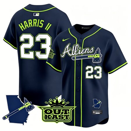 Men's Atlanta Braves #23 Michael Harris II Navy Atliens Vapor Premier Limited Jersey