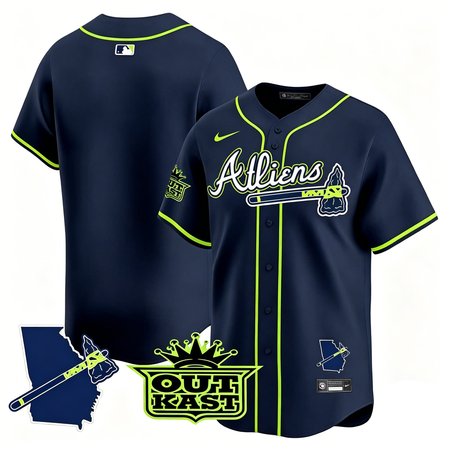 Men's Atlanta Braves Navy Atliens Vapor Premier Limited Jersey