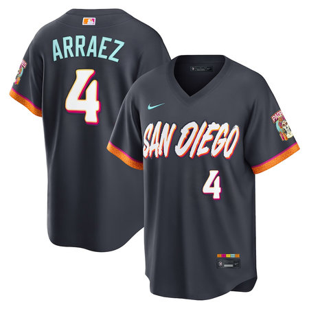 Youth San Diego Padres #4 Luis Arraez Nike Obsidian 2026 City Connect Stadium Jersey