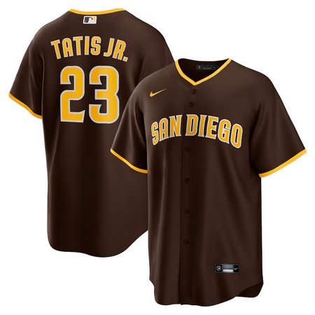 Men's San Diego Padres #23 Fernando Tatis Jr. Nike Brown Alternate Replica Player Jersey