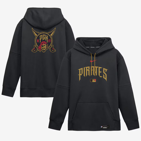 Men's Pittsburgh Pirates Nike Black 2026 City Connect Authentic Collection Therma-FIT Hoodie