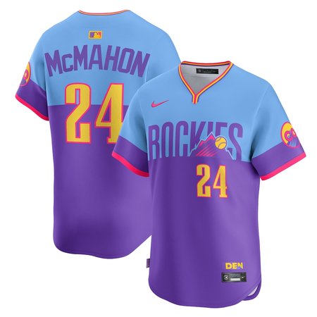 Men's Colorado Rockies #24 Ryan McMahon Nike Purple/Light Blue 2025 City Connect Limited Player Jersey Men's Colorado Rockies #24 Ryan McMahon Nike Purple/Light Blue 2025 City Connect Limited Player Jersey