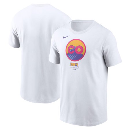 Men's Colorado Rockies White 2025 City Connect Logo T-Shirt