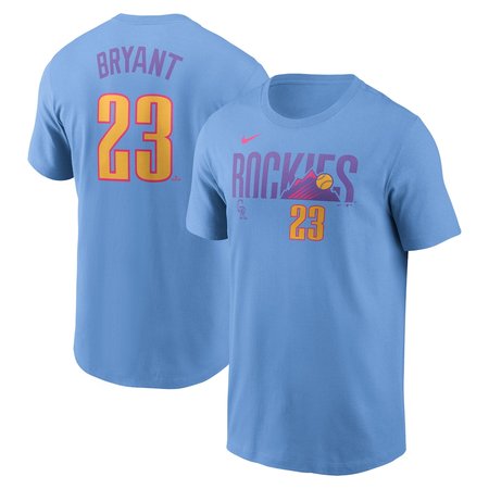 Men's Colorado Rockies Kris Bryant Light Blue 2025 City Connect Fuse Name & Number T-Shirt