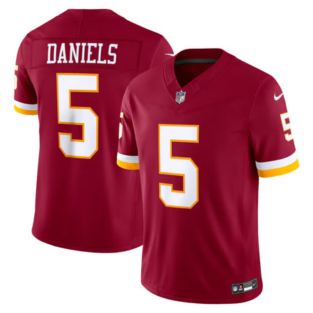 Men's Washington Commanders #5 Jayden Daniels Nike Burgundy Vapor F.U.S.E. Sewn Down Limited Jersey