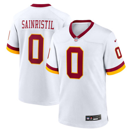 Men's Washington Commanders #0 Mike Sainristil Nike White Game Super Bowl Era Jersey