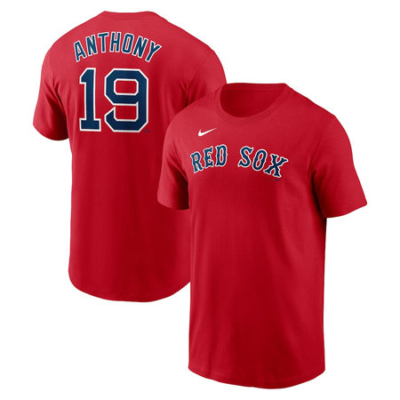 Men's Boston Red Sox #19 Roman Anthony Nike Red Fuse Name & Number T-Shirt