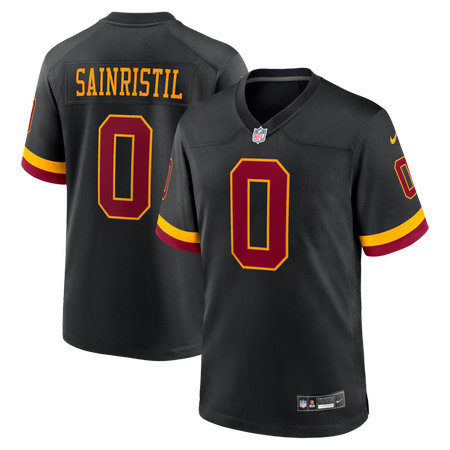 Men's Washington Commanders #0 Mike Sainristil Nike Black Hail Raiser Alternate Game Jersey