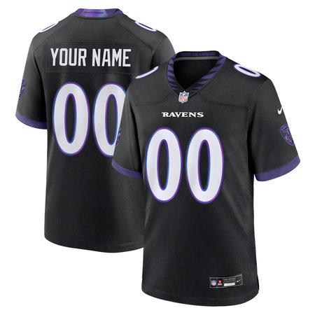 Youth Baltimore Ravens Nike Black Alternate Game Custom Jersey