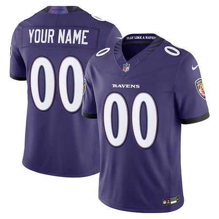 Men's Baltimore Ravens Nike Purple Vapor F.U.S.E. Sewn Down Limited Custom Jersey