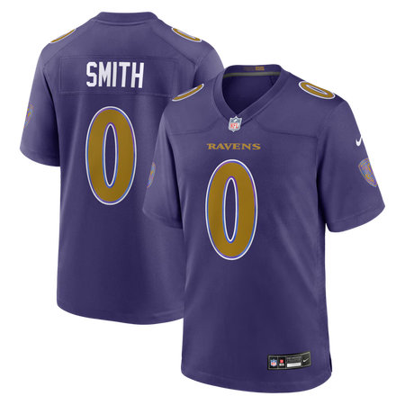 Men's Baltimore Ravens #0 Roquan Smith Nike Purple Alternate Game Jersey