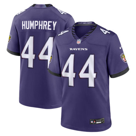 Men's Baltimore Ravens #44 Marlon Humphrey Nike Purple Team Game Jersey