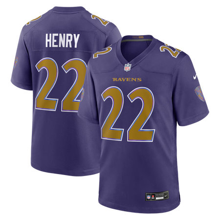 Men's Baltimore Ravens #22 Derrick Henry Nike Purple Alternate Game Jersey