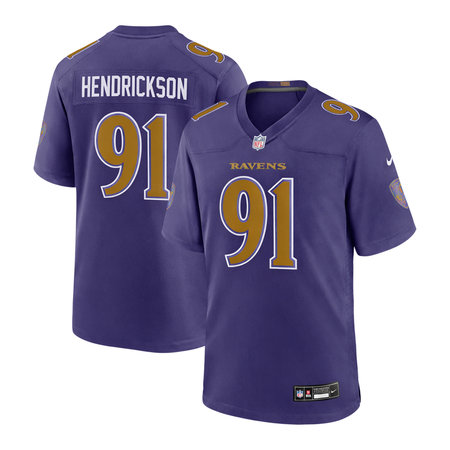 Youth Baltimore Ravens #91 Trey Hendrickson Nike Purple Alternate Game Jersey